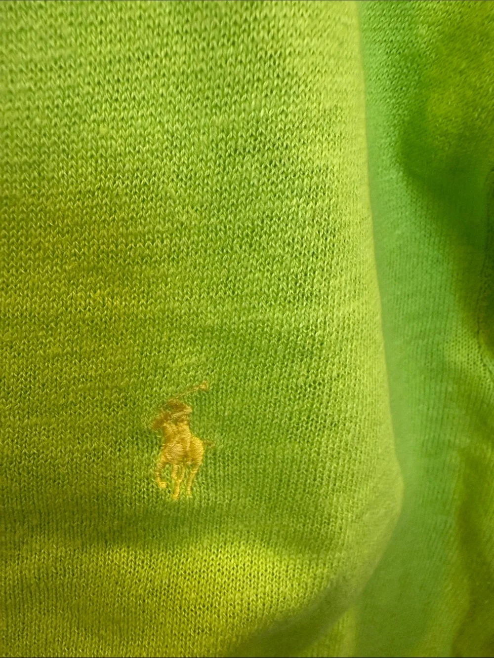 Ralph Lauren Men’s V-Neck Sweater in Lime Green